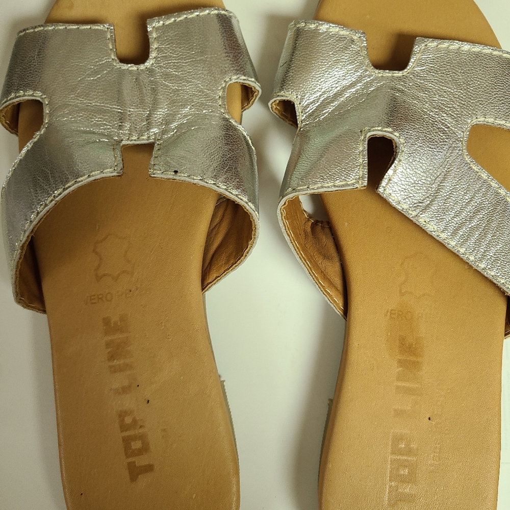 Leather slippers